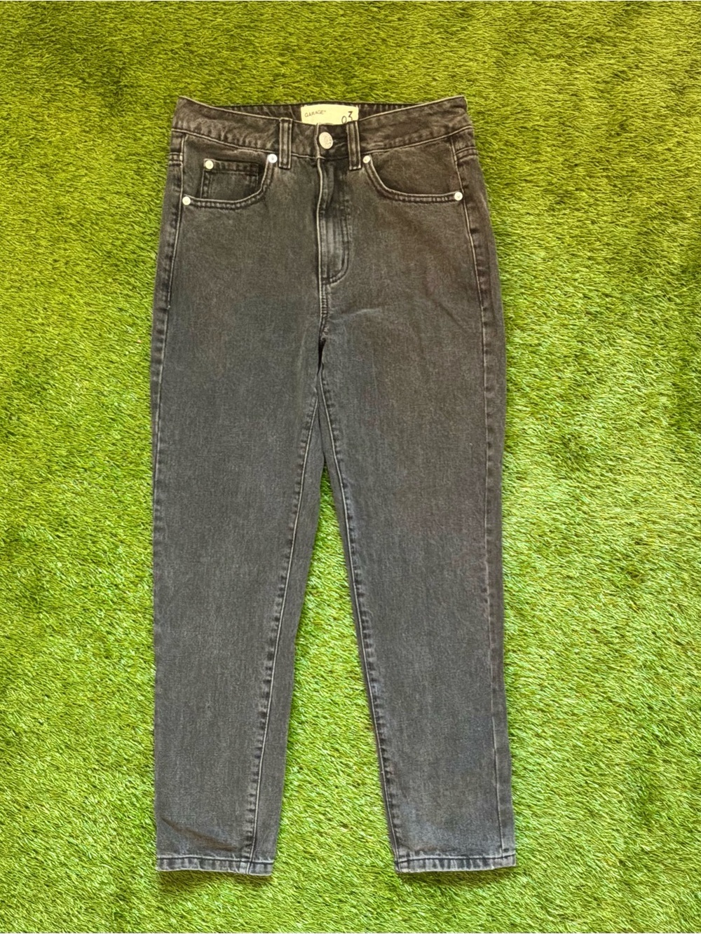 Garage High Rise Mom Jeans Washed Black Size 3
